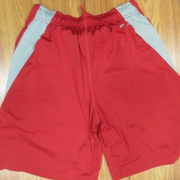 NIKE DRI-FIT POLYESTER ATHLETIC SHORTS RED, BLACK & GRAY Sz MEDIUM, M - Picture 4 of 4